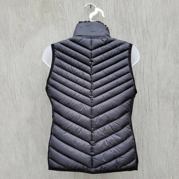 NWOT Calvin Klein Performance Quilted Zip-Up Down Vest Sherpa Collar Black Sz S - Picture 2 of 9